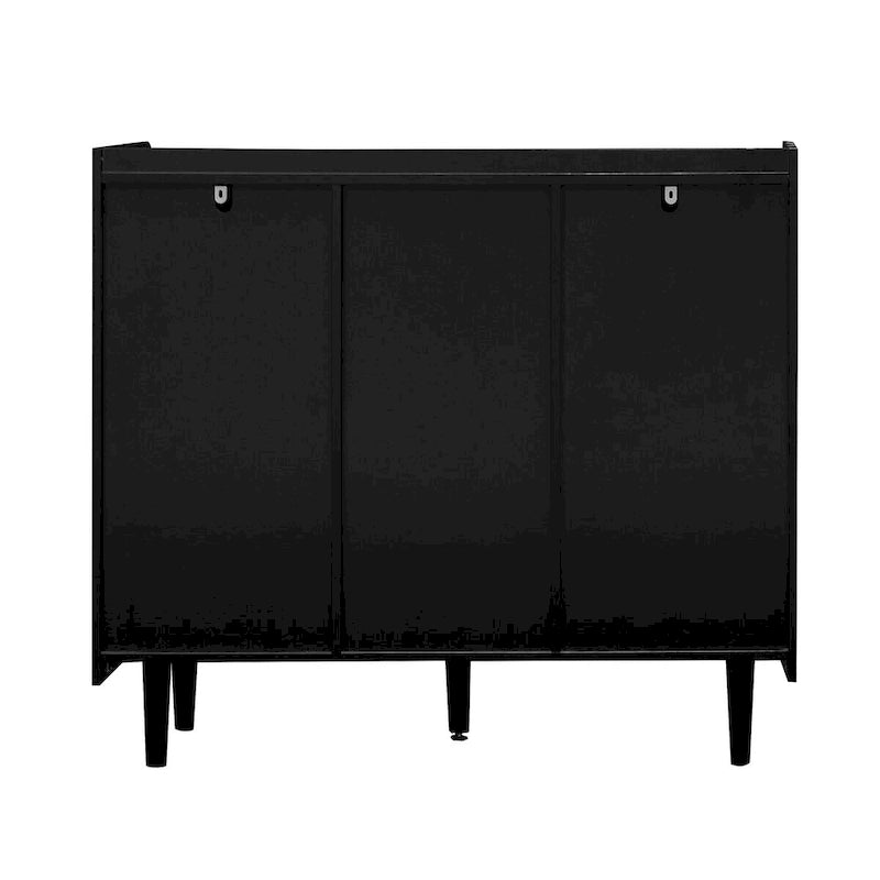 Dressoir buffetkast met rode deuren, 2 lades en 2 open opbergvakken