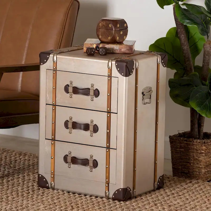 Naylor Vintage Matte Bronze 3-Drawer Cabinet