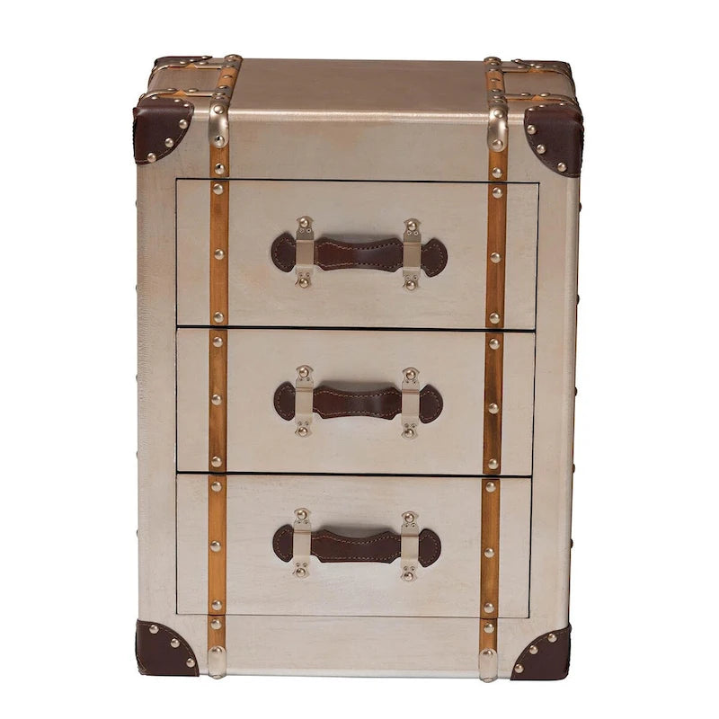 Vintage-Schrank in mattem Bronze mit 3 Schubladen