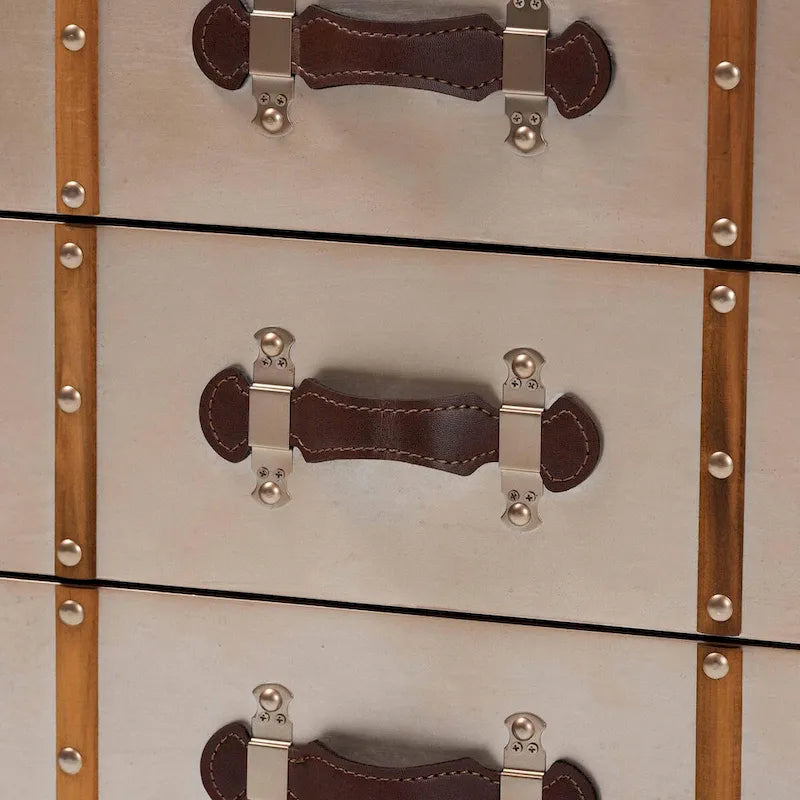 Vintage-Schrank in mattem Bronze mit 3 Schubladen