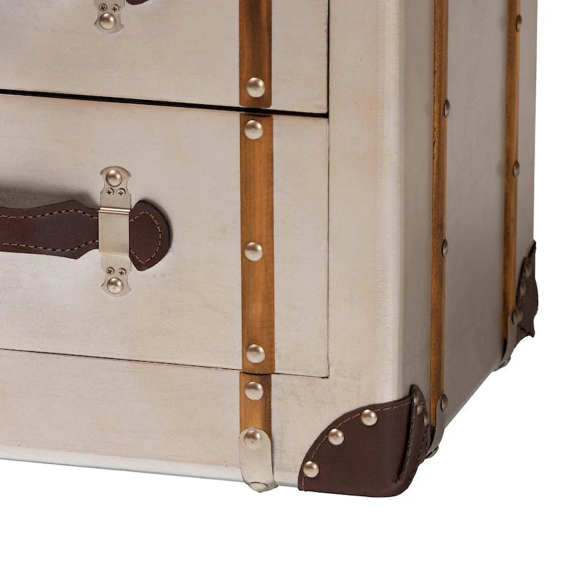 Vintage-Schrank in mattem Bronze mit 3 Schubladen
